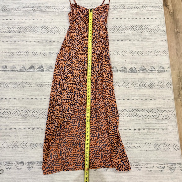 Nasty Gal Women’s Bold Vibrant Leopard Print Satin Midi Cowl Neck Slip Dress 6 - Picture 11 of 12